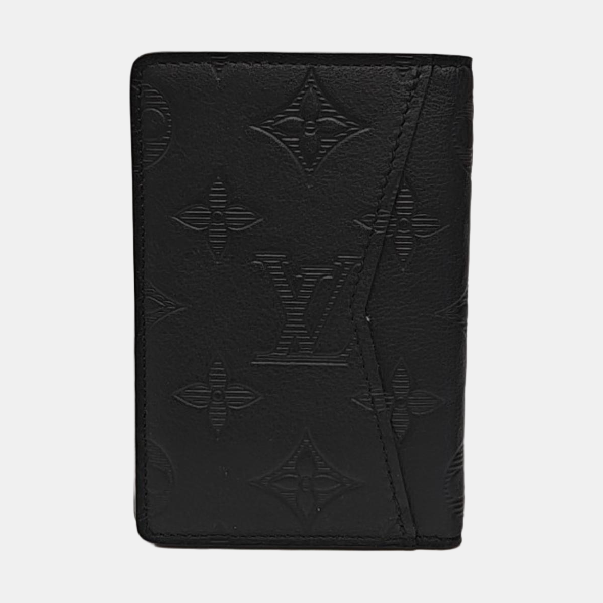 Monogram Calfskin Card Holder Black