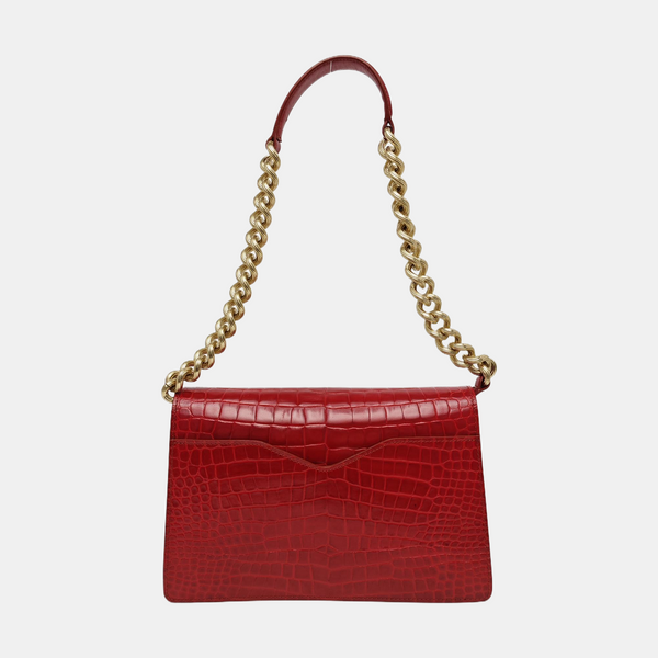 Calfskin Top Handle Bag Small Red