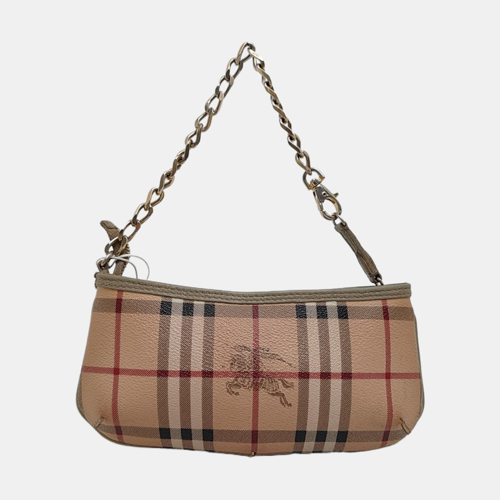 Coated Canvas Clutch Beige