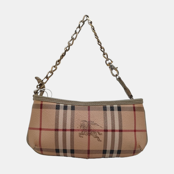 Coated Canvas Clutch Beige