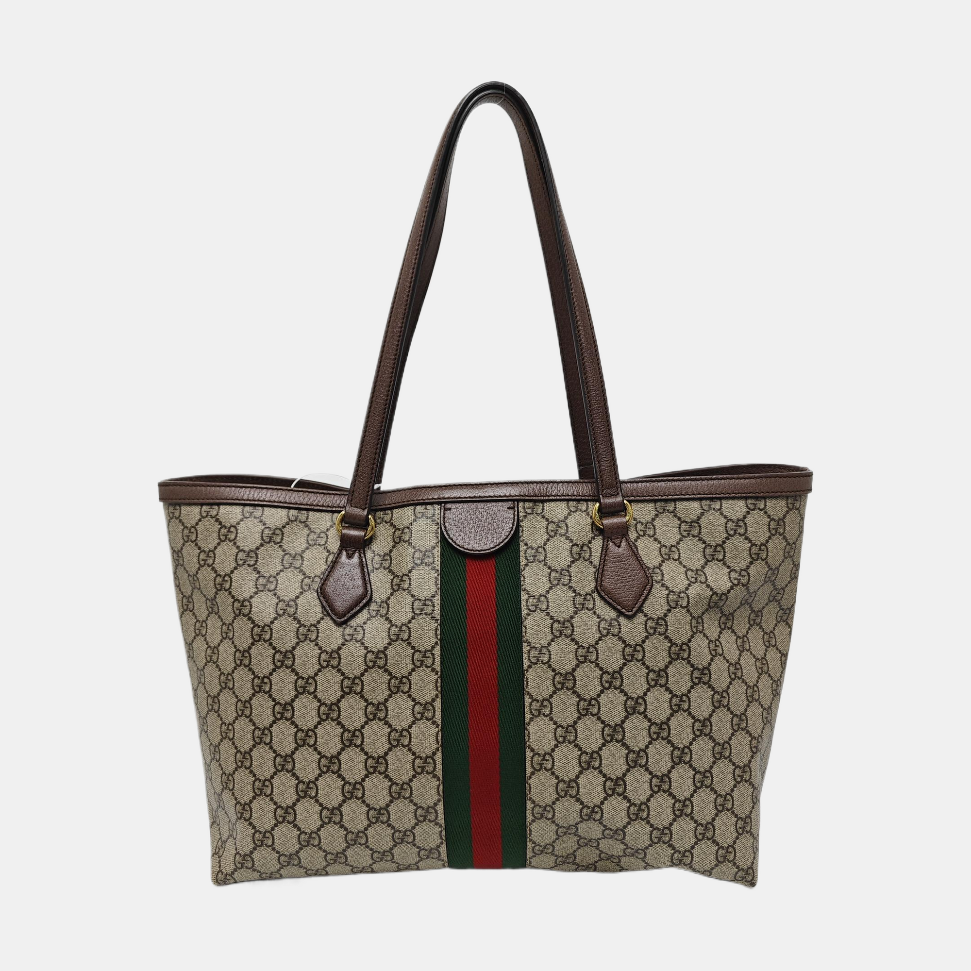 Monogram Coated Canvas Tote Bag Brown