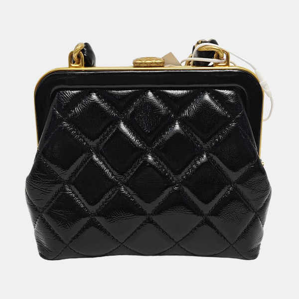 Quilted Patent Leather Black