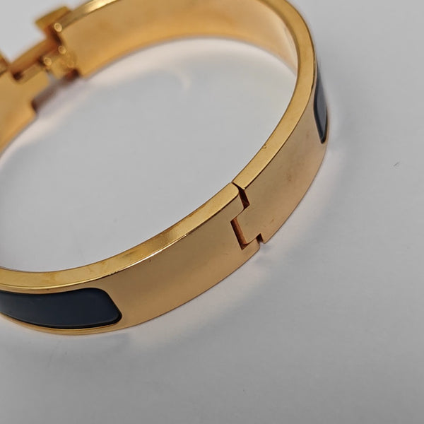 Clic H Metal Blue Bangle