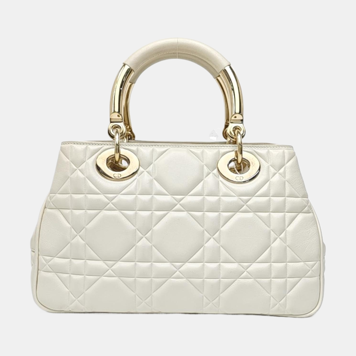 Lady 95.22 Medium Cannage Calfskin White