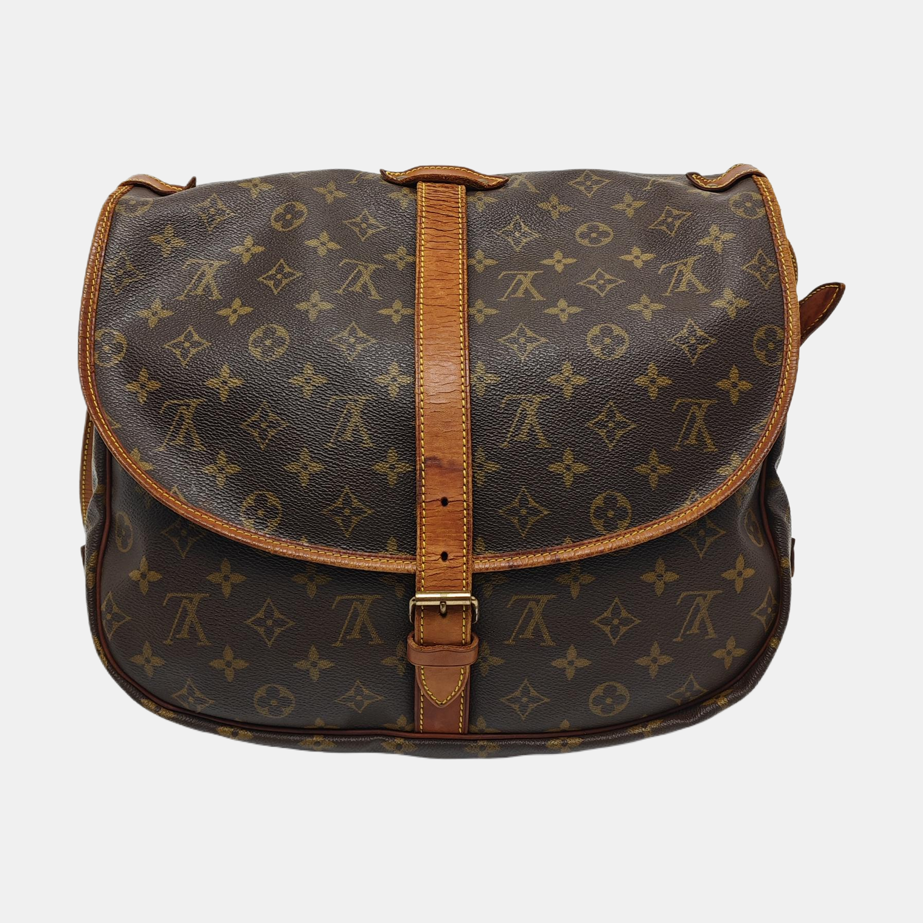 SAUMUR 35 Monogram Coated Canvas Brown