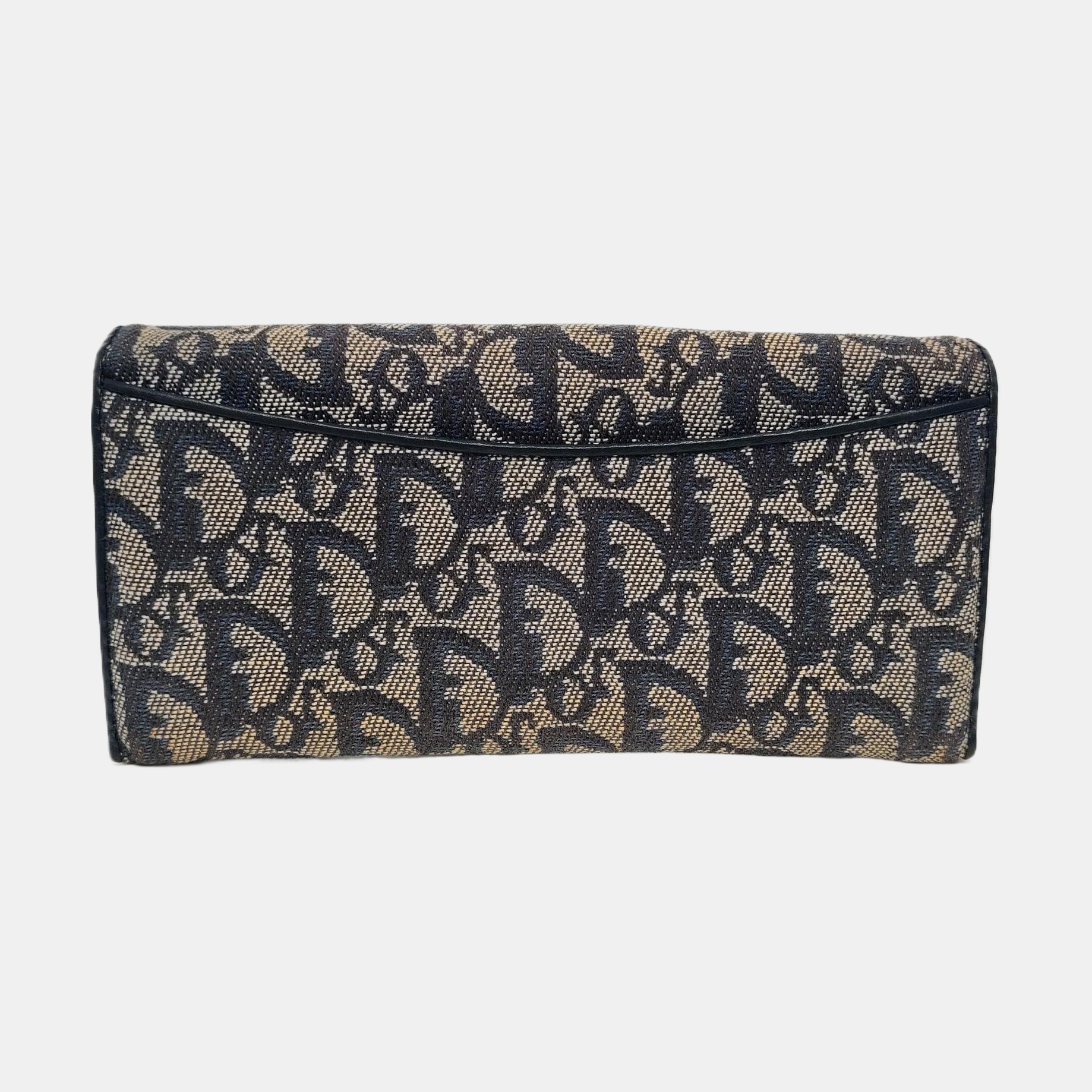 Oblique Coated Canvas Wallet Blue