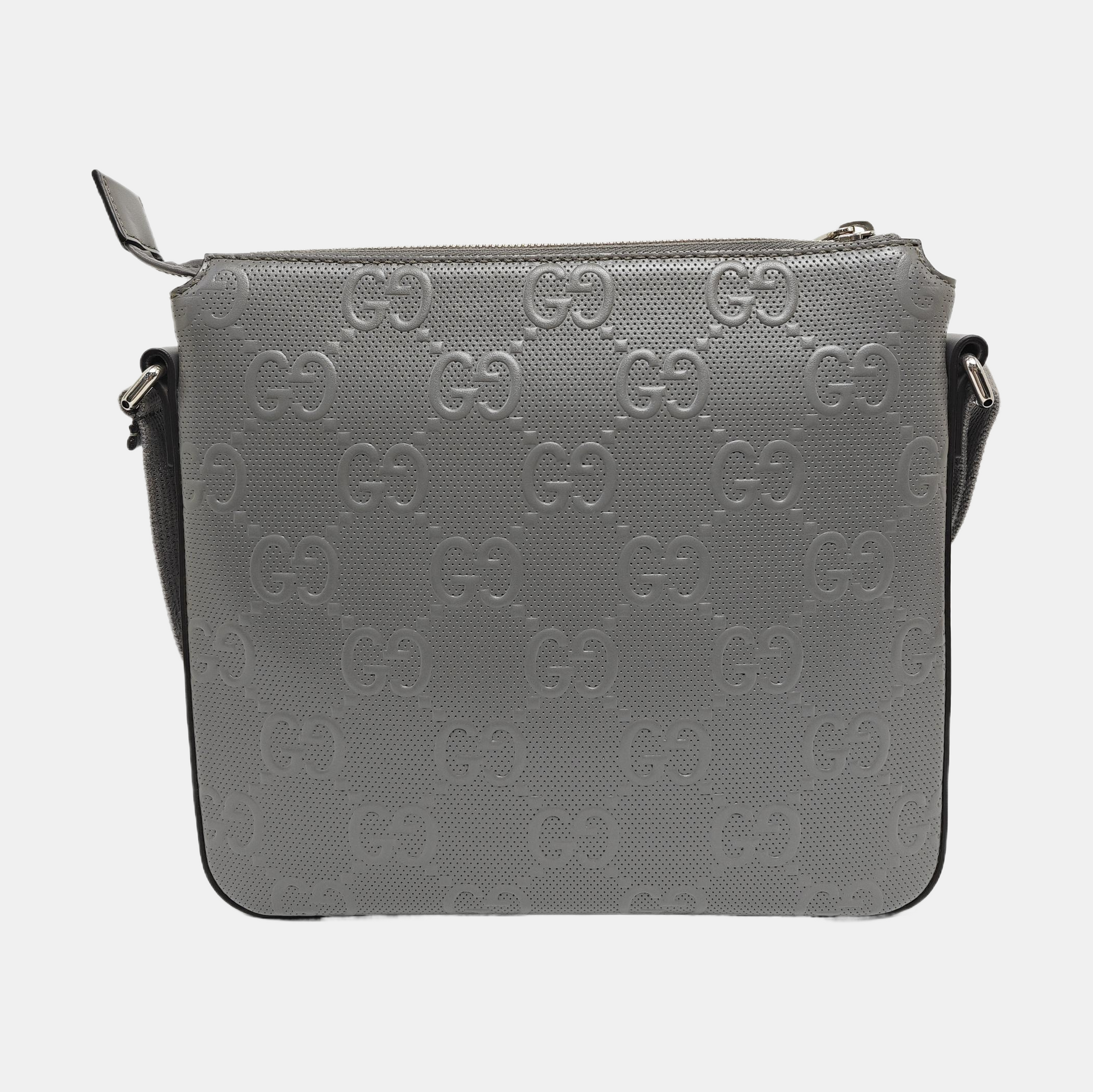 Interlocking G Large Monogram Calfskin Gray