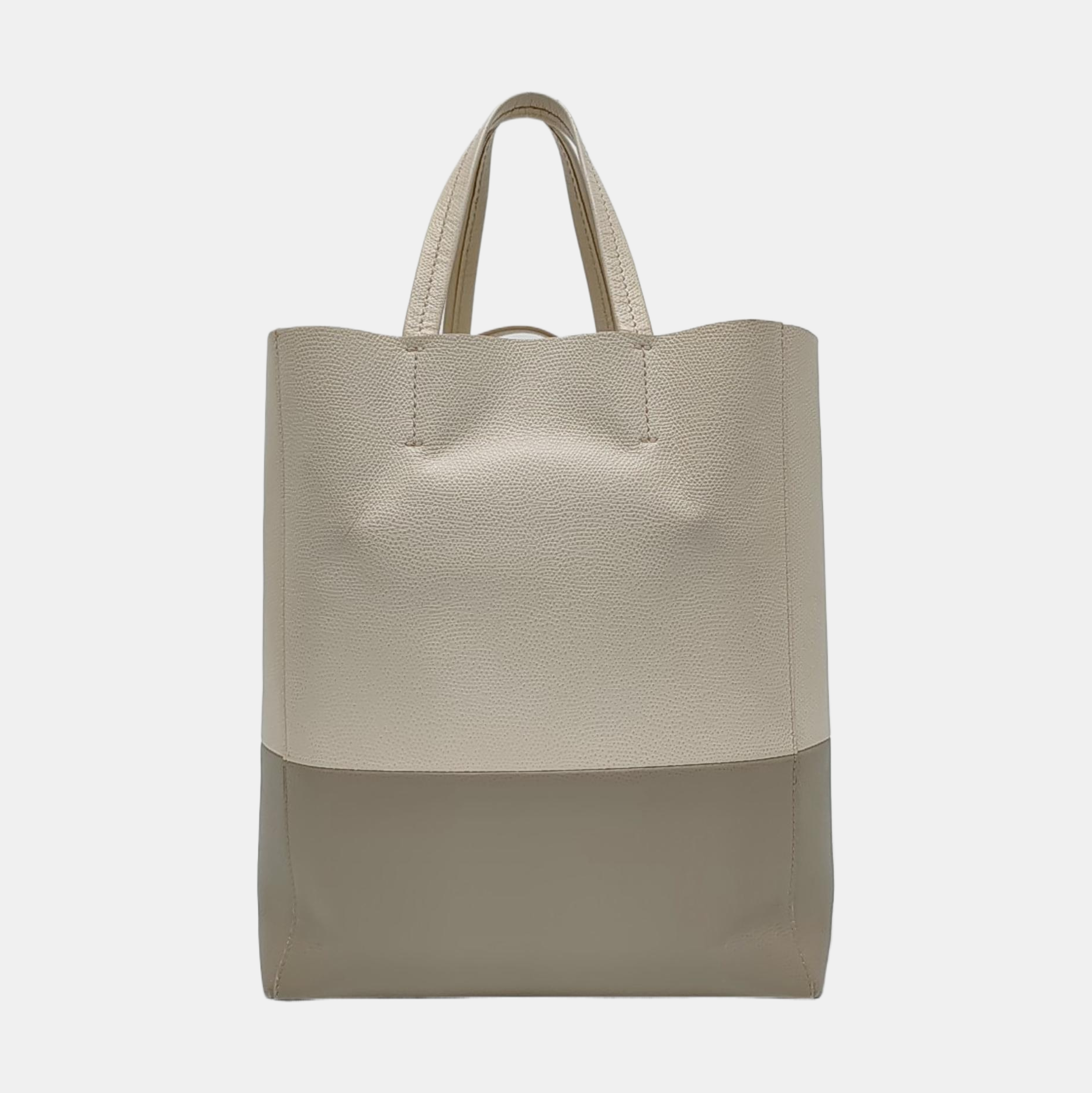 Authenticated pre-owned  VERTICAL CABAS Small Calfskin White - Tote Bag at Looply