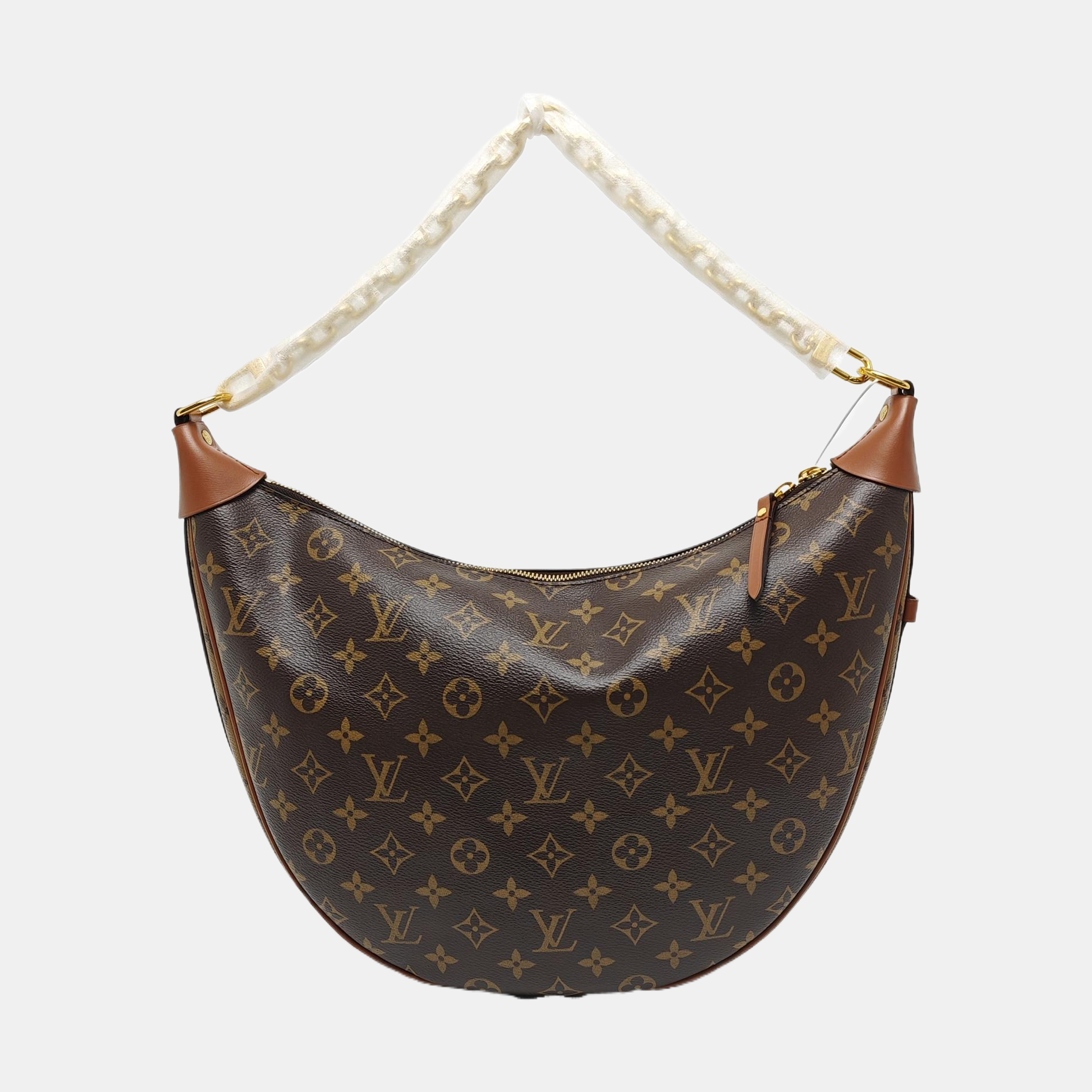 LOOP HOBO Monogram Coated Canvas Brown