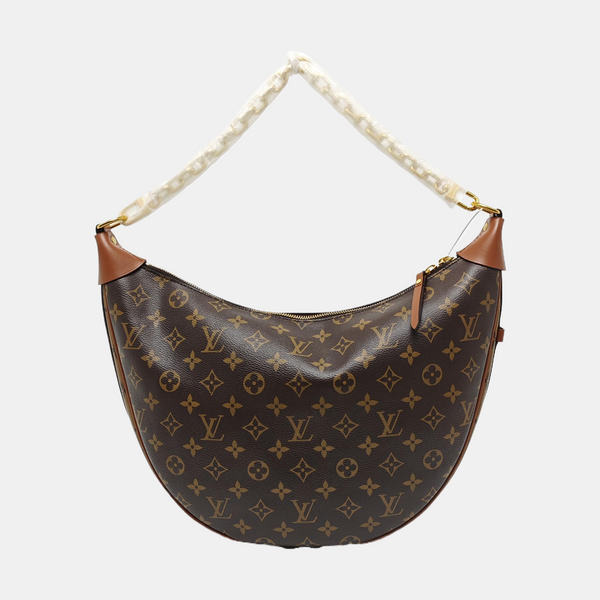 LOOP HOBO Monogram Coated Canvas Brown