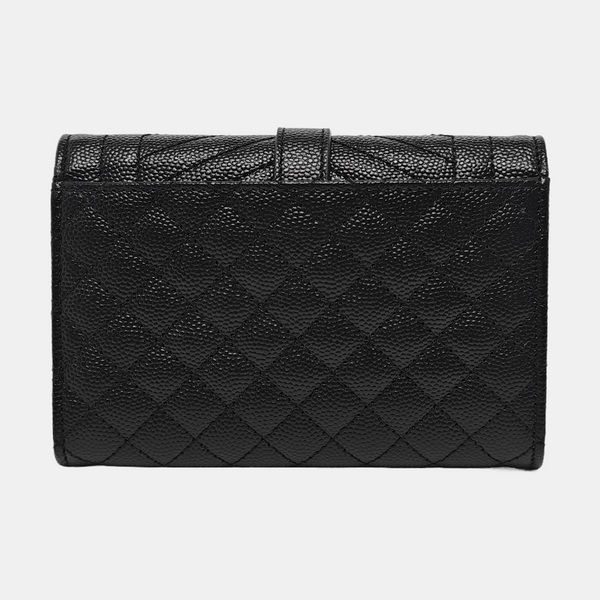 ENVELOPE Small Quilted Calfskin Black Wallet