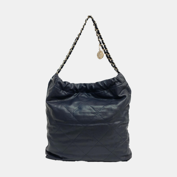 CHANEL 22 Small Quilted Calfskin Blue