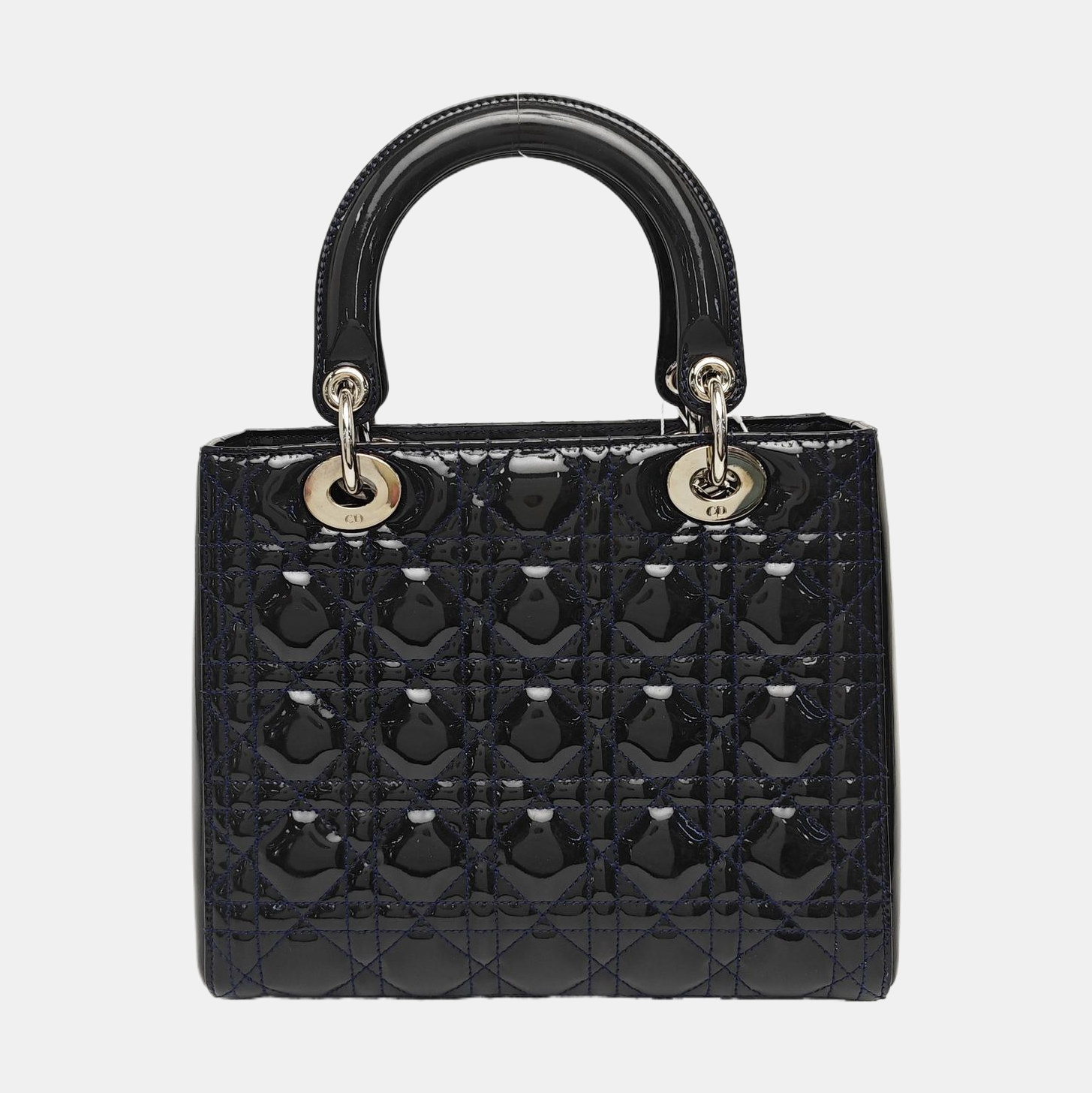 Lady Dior Medium Quilted Patent Leather Blue