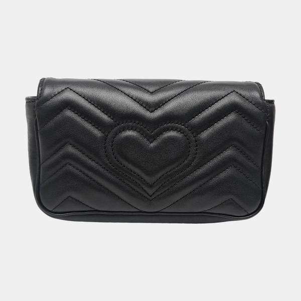 GG Marmont Mini Quilted Calfskin Black
