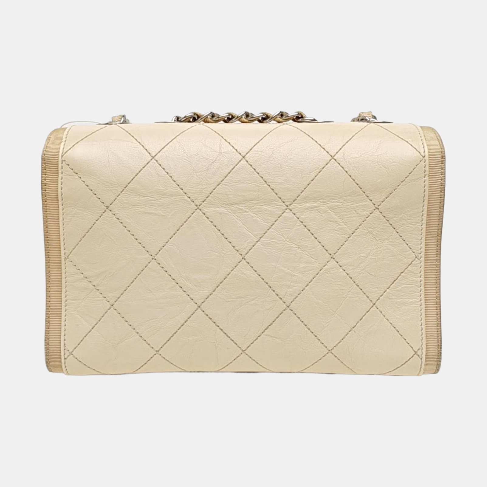 Quilted Calfskin Shoulder Bag Beige