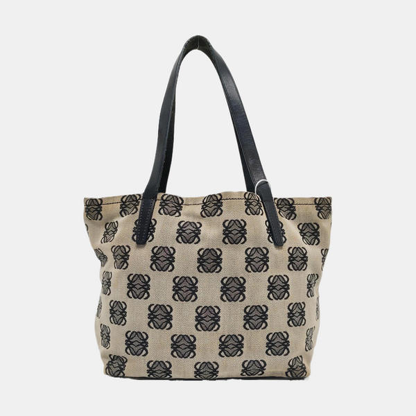 Monogram Canvas Tote Bag Gray