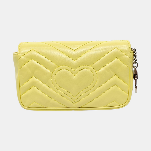 GG Marmont Mini Chevron Lambskin Green