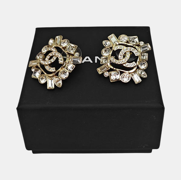 Synthetic Crystal Clear Stud Earrings