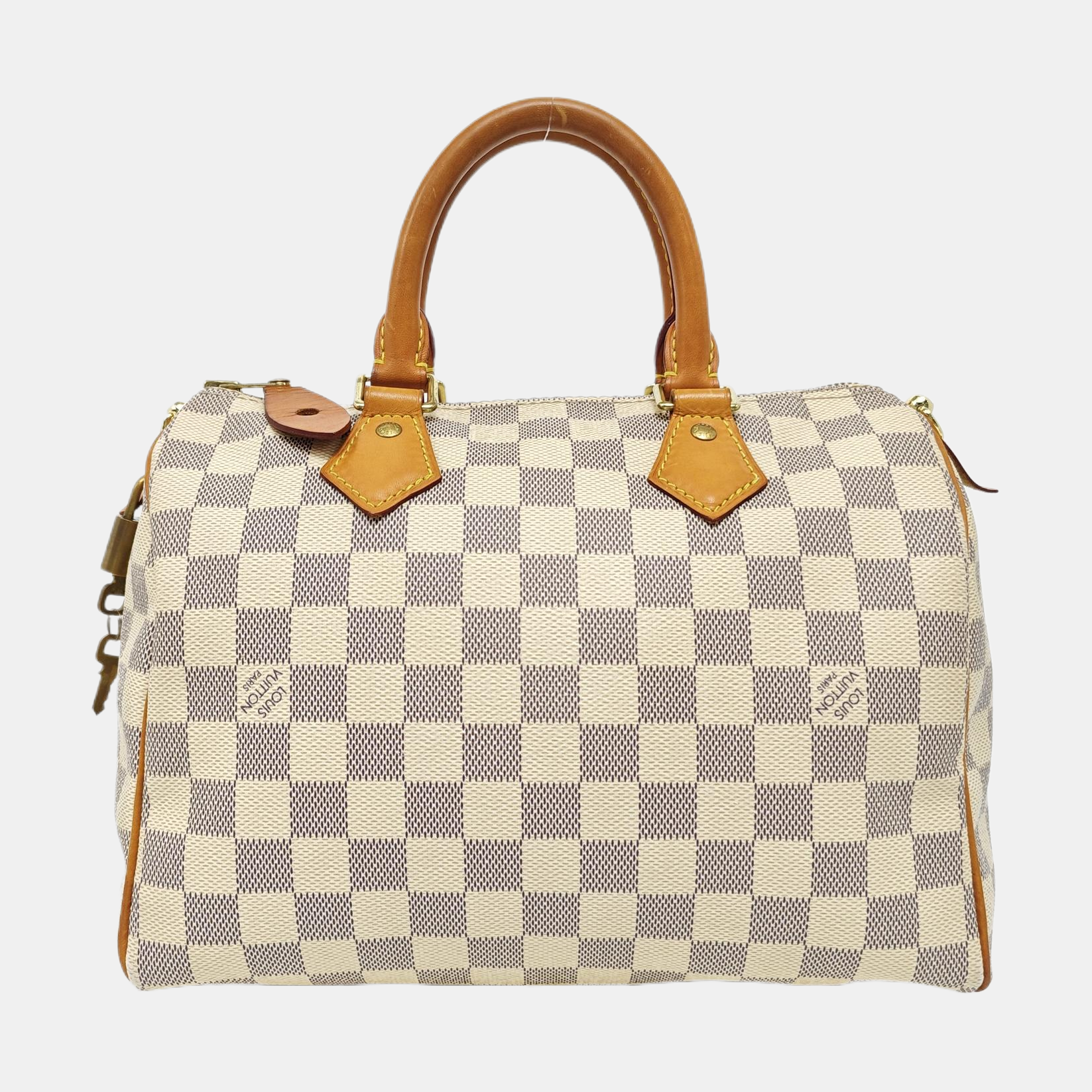 SPEEDY 25 Damier Azur Coated Canvas White