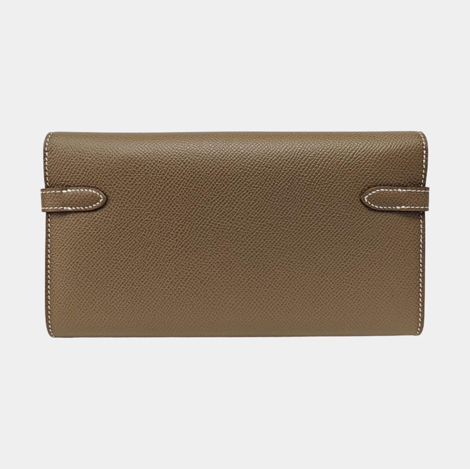 Authenticated pre-owned  Kelly Epsom Grey - Clutch at Looply