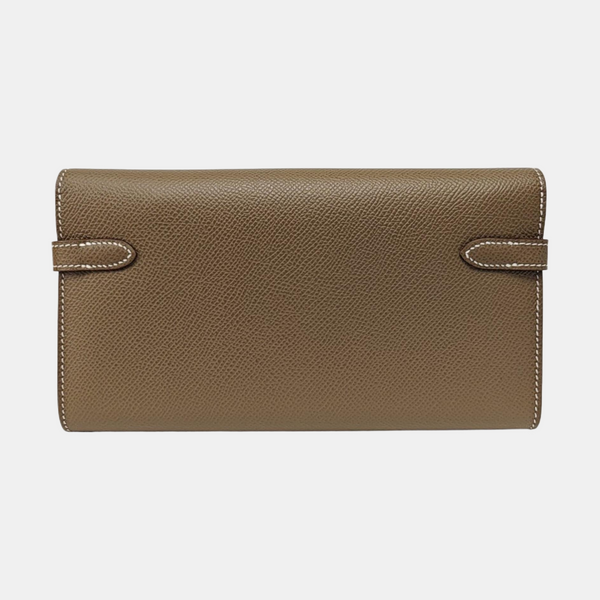 Authenticated pre-owned  Kelly Epsom Grey - Clutch at Looply