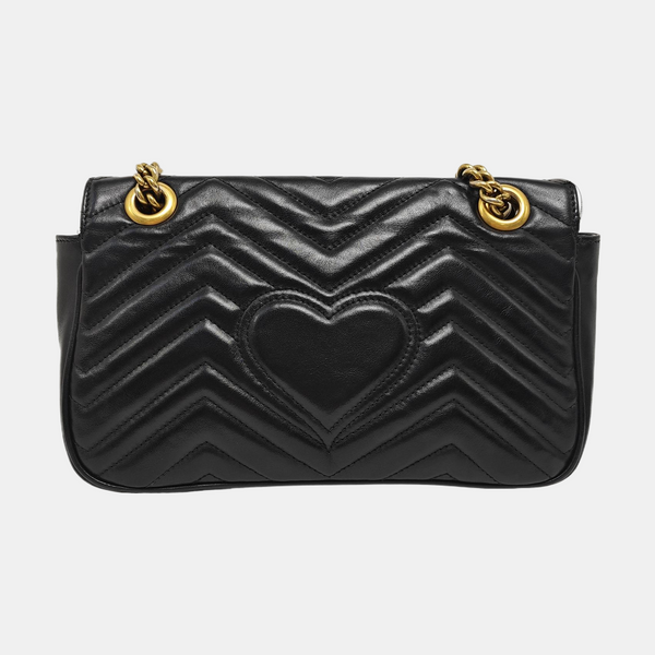 GG Marmont Medium Quilted Calfskin Black