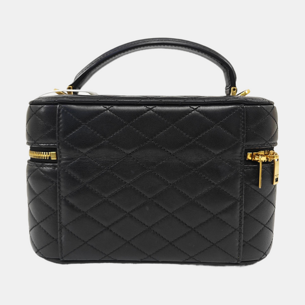 80'S VANITY Mini Quilted Lambskin Black