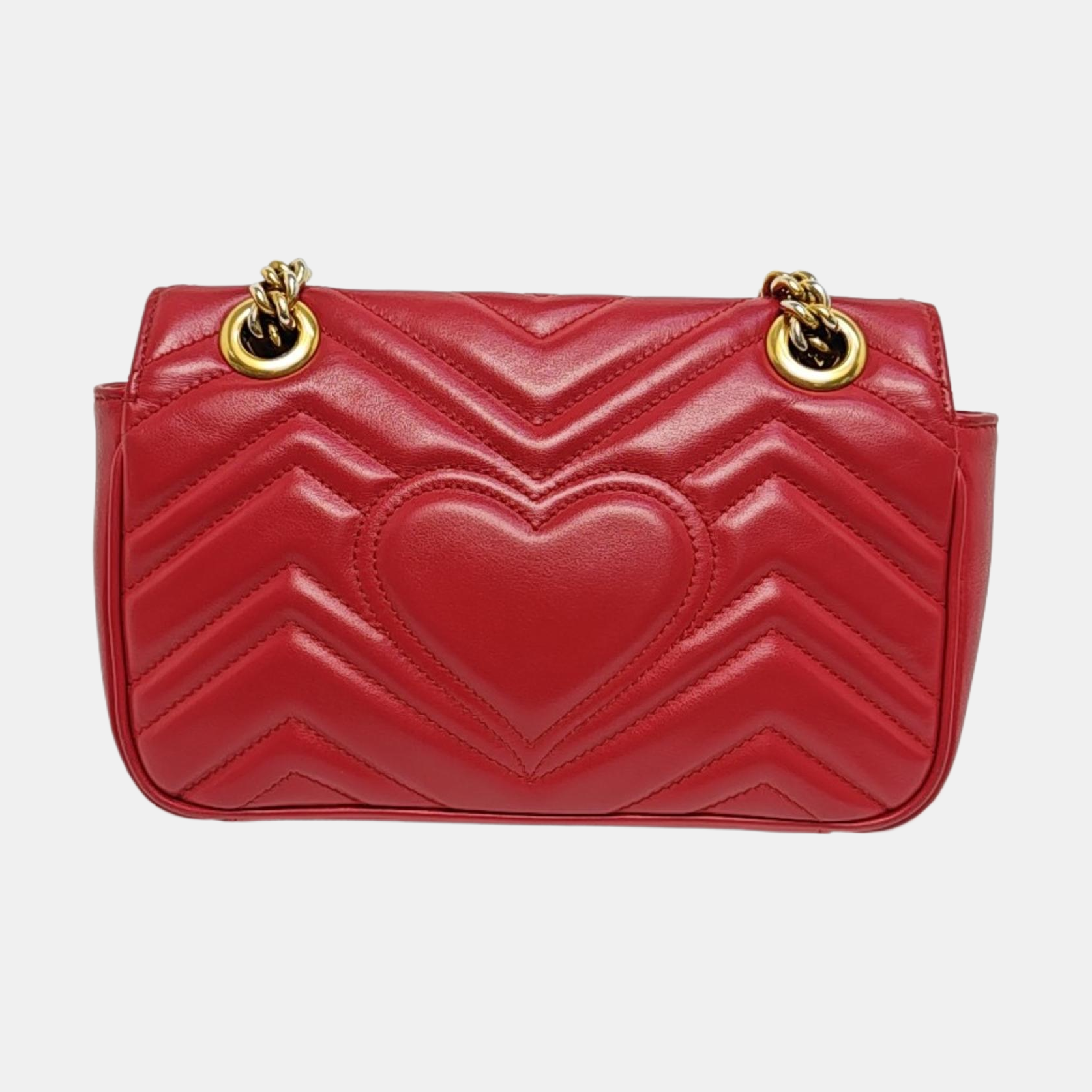 GG Marmont Small Quilted Calfskin Red