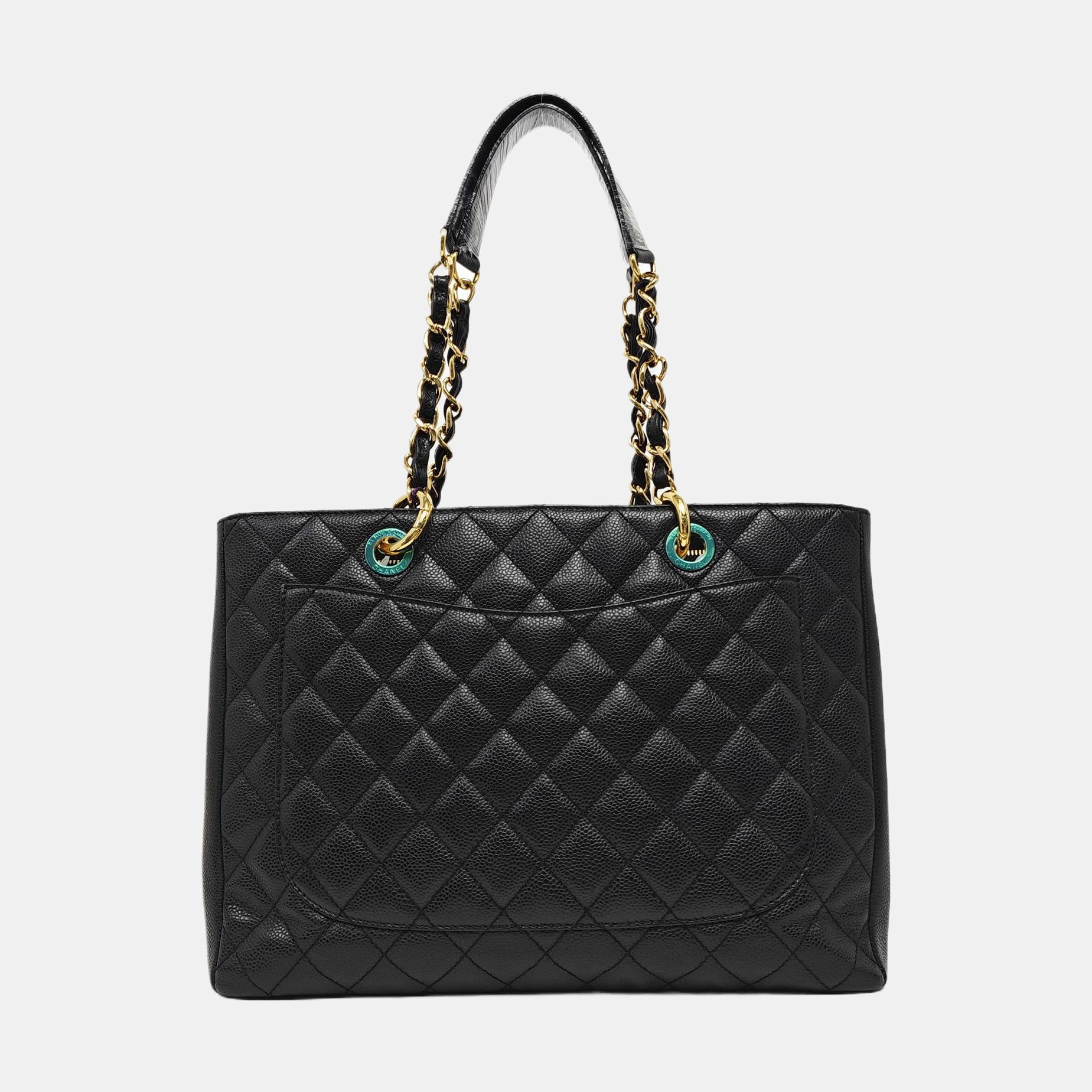 CHANEL GST Large Quilted Grained Calfskin Black