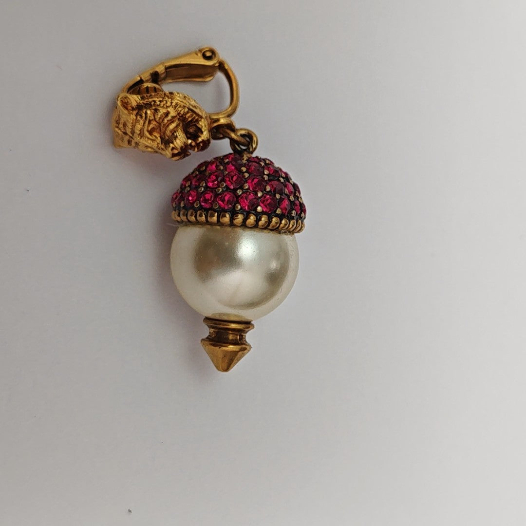 Synthetic Crystal White Clip On Earrings
