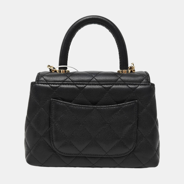 COCO HANDLE Grained Calfskin Black
