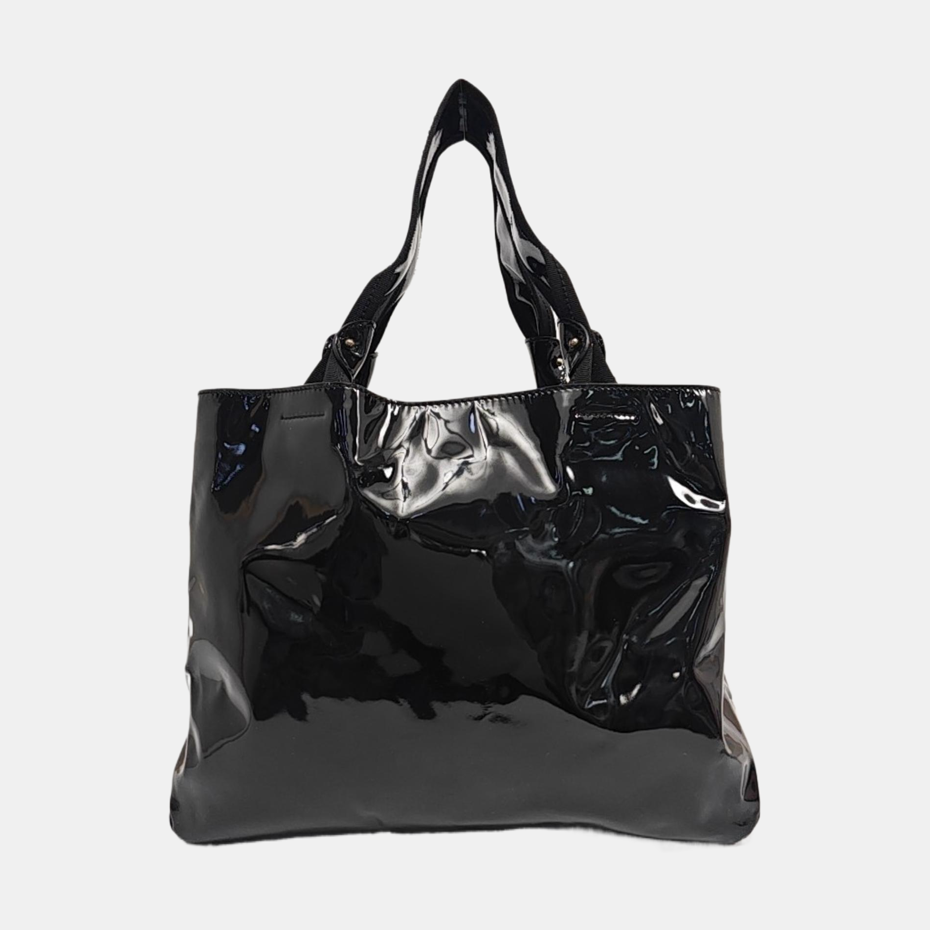 Patent Leather Tote Bag Black