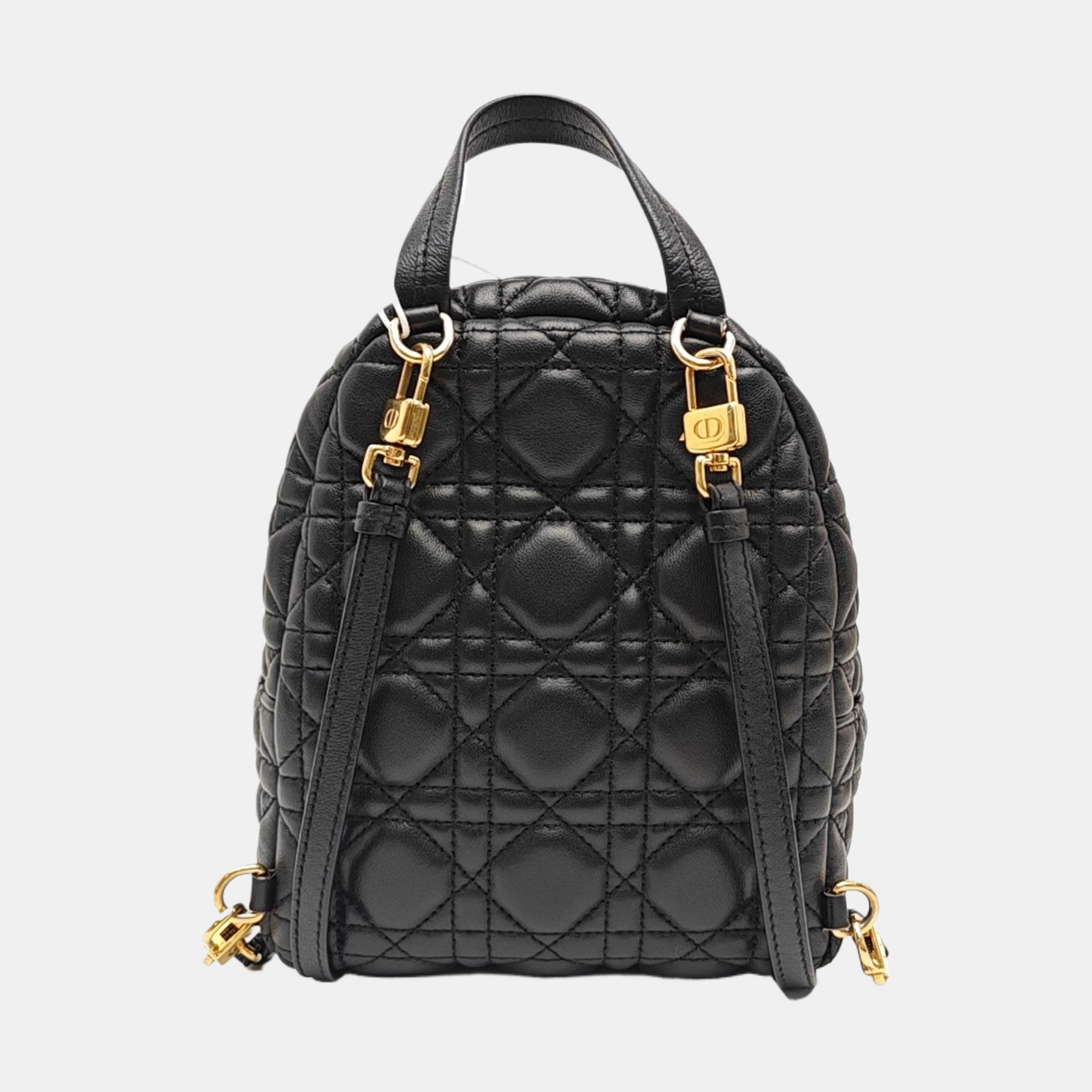Cannage Lambskin Backpack Mini Black