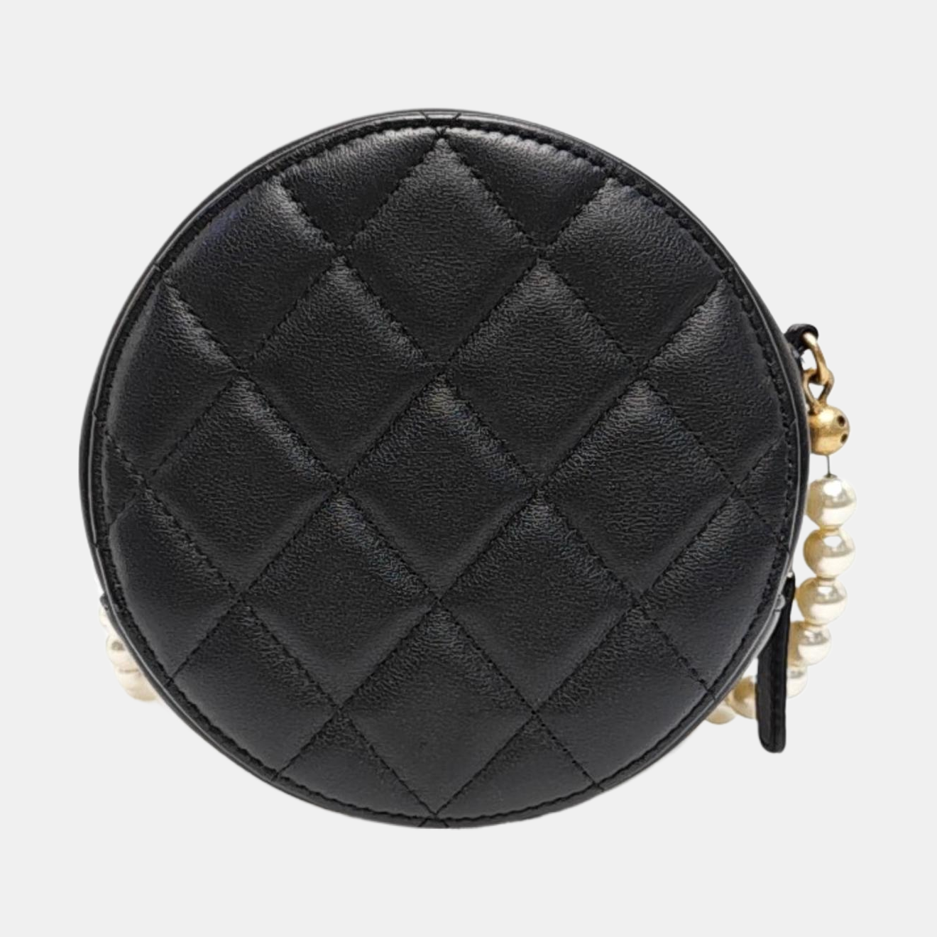 ROUND Mini Quilted Calfskin Black