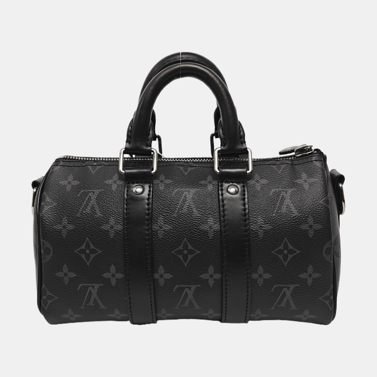KEEPALL 25 Monogram Coated Canvas Black