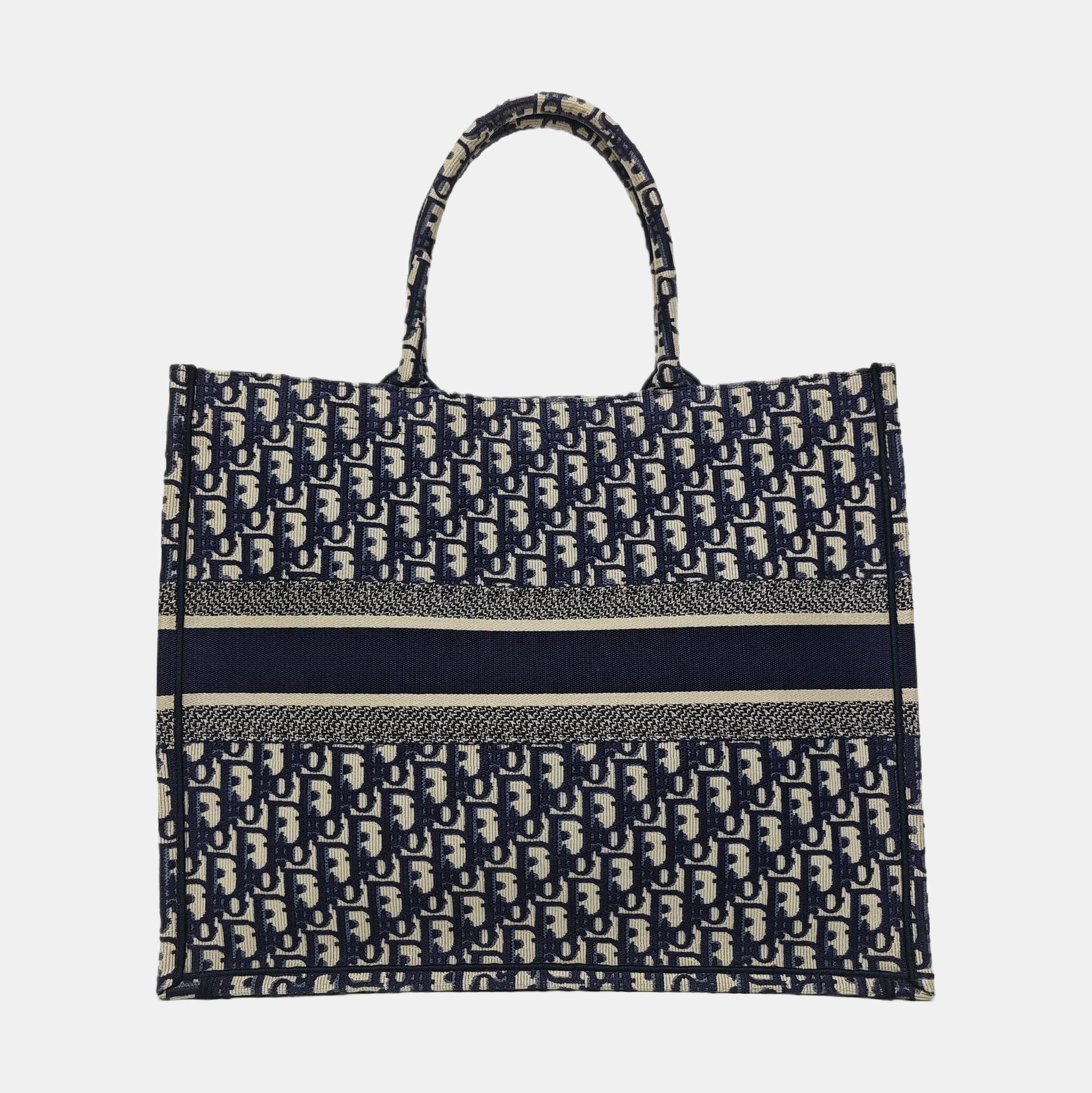 Book Tote Large Oblique Canvas Blue