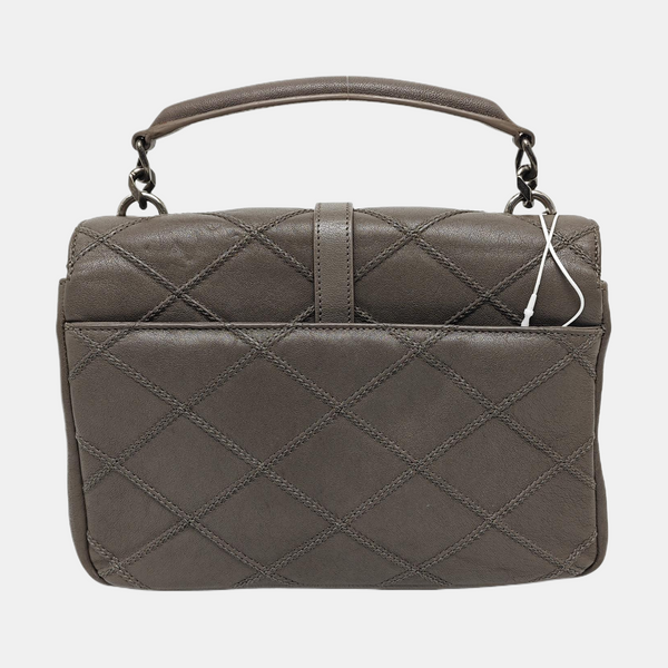 COLLEGE Medium Quilted Lambskin Gray