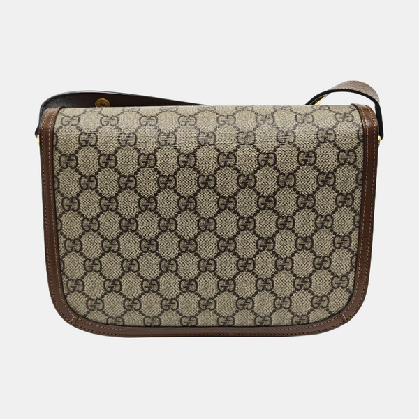 Horsebit 1955 Medium Monogram Coated Canvas Beige