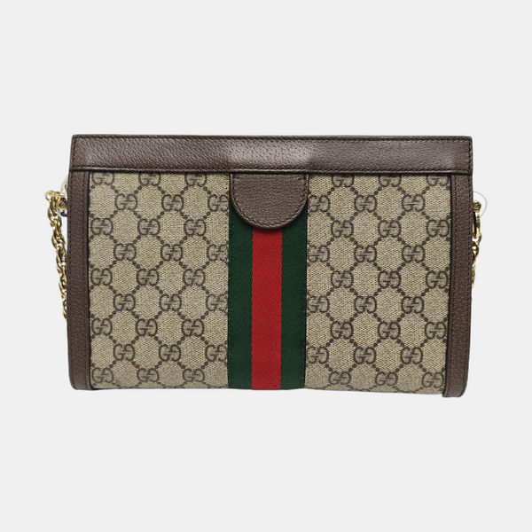 Ophidia Small Monogram Coated Canvas Beige