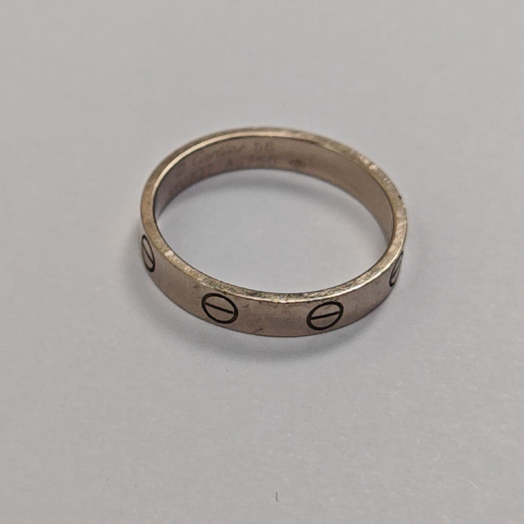 LOVE 18k White Gold Silver Ring EU 56