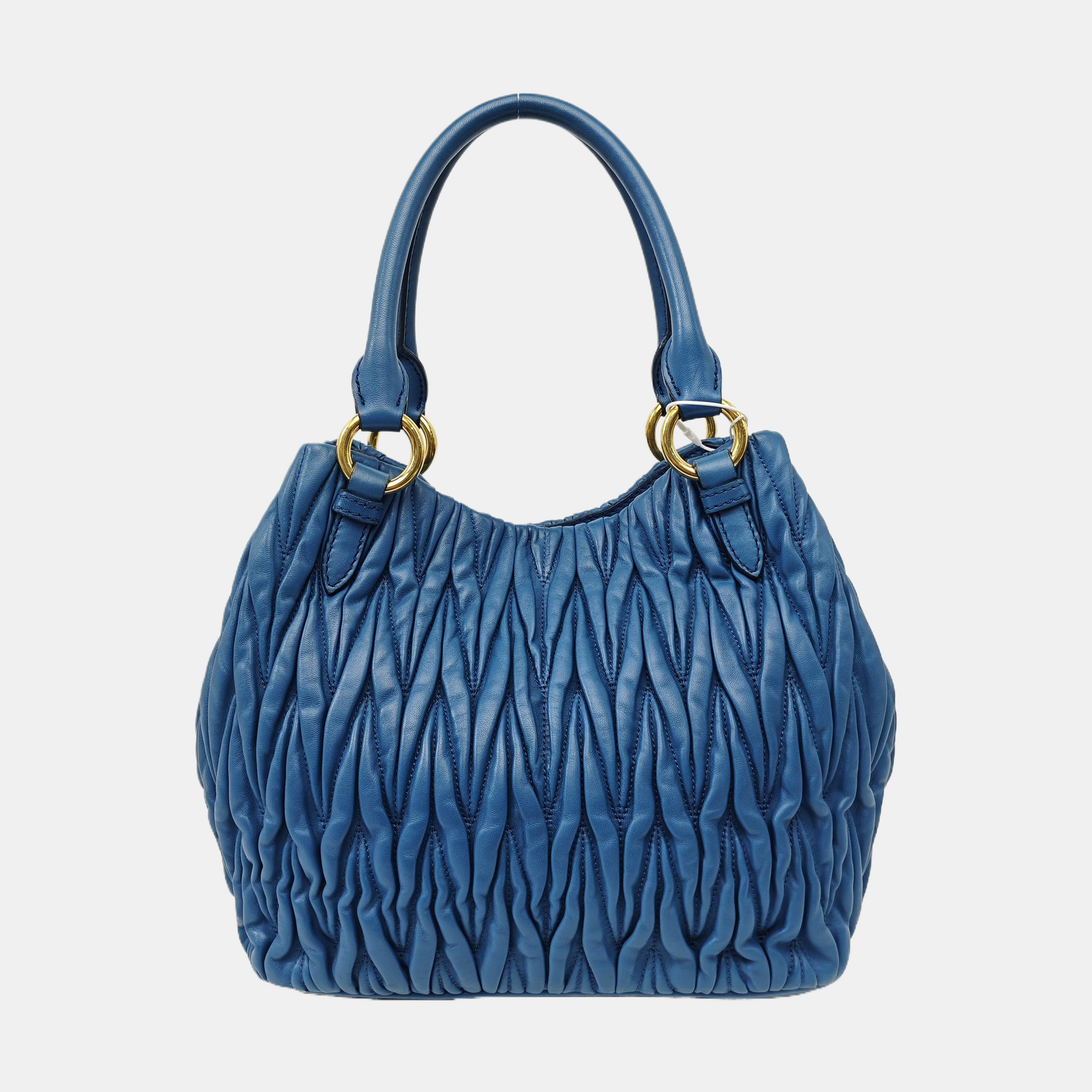 Quilted Lambskin Tote Bag Blue