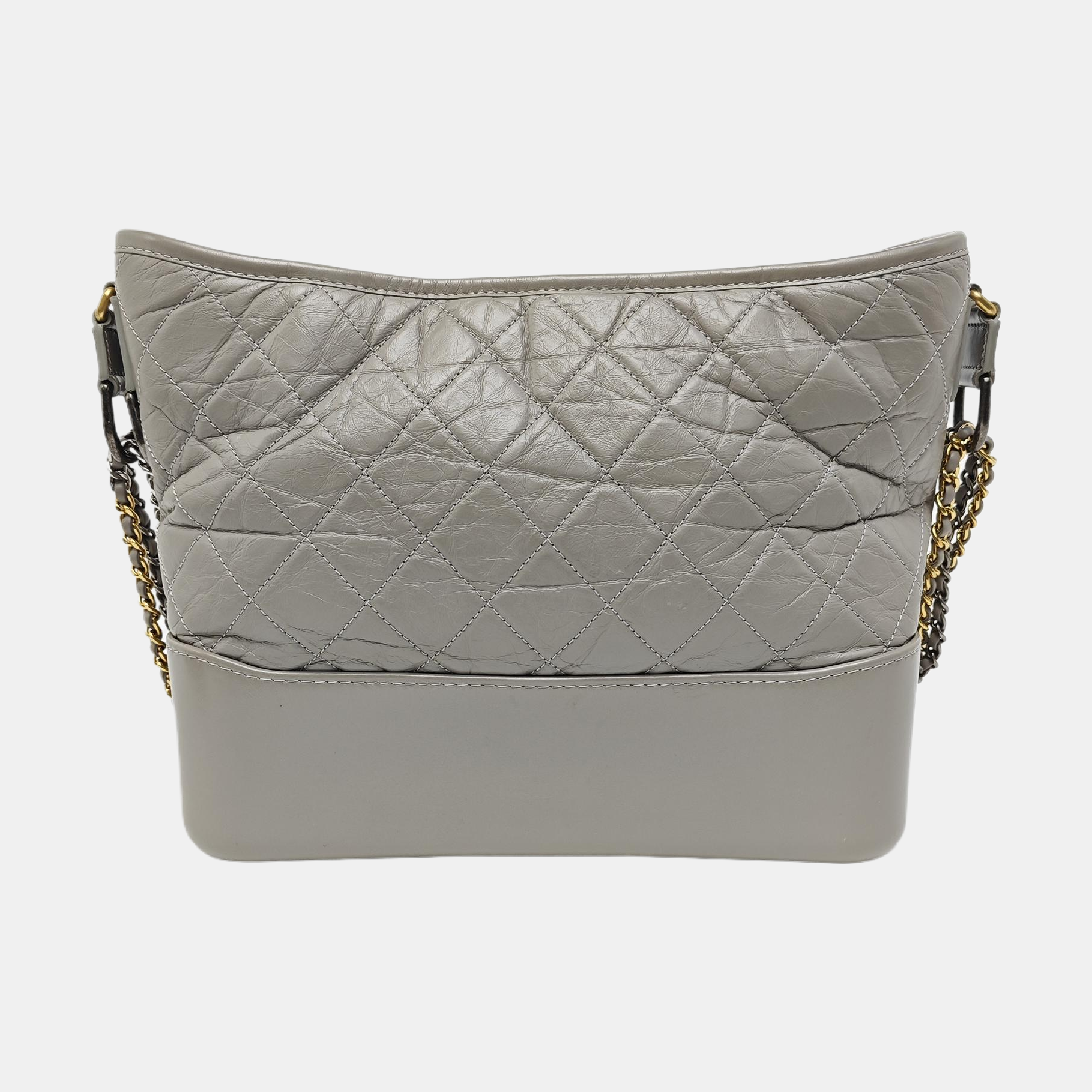 GABRIELLE Medium Quilted Calfskin Gray