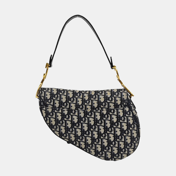 Authenticated pre-owned  Saddle Medium Monogram Canvas Blue - Shoulder Bag at Looply