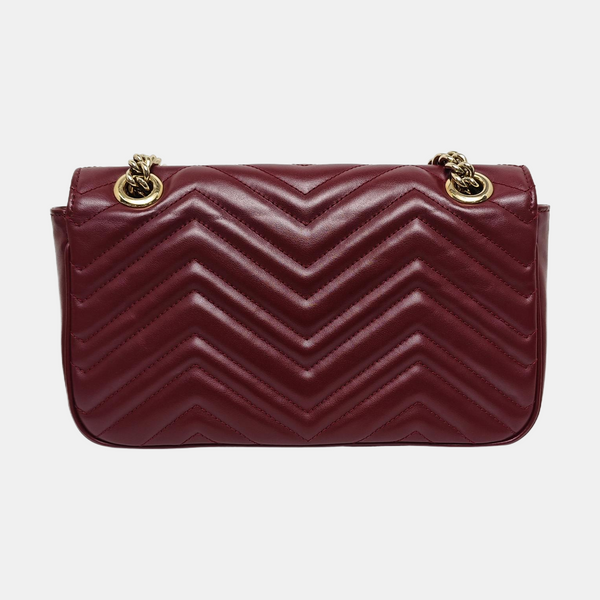 GG Marmont Medium Quilted Lambskin Red