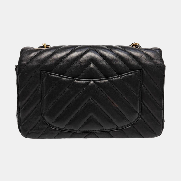 CLASSIC FLAP Mini Chevron Lambskin Black