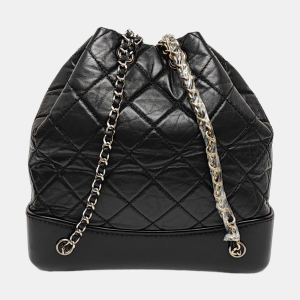 GABRIELLE Small Quilted Calfskin Black