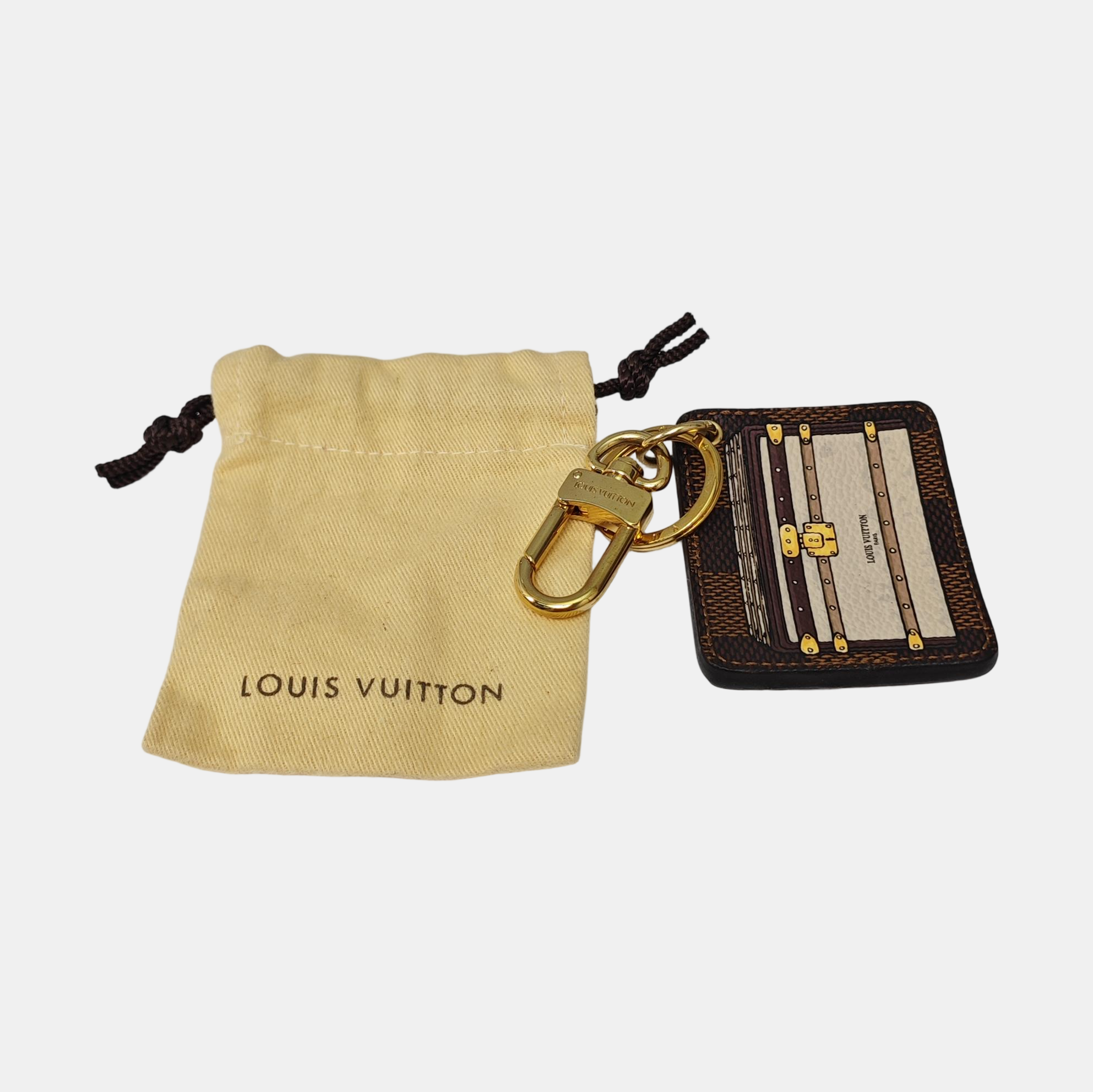 Coated Canvas Bag Charm Brown