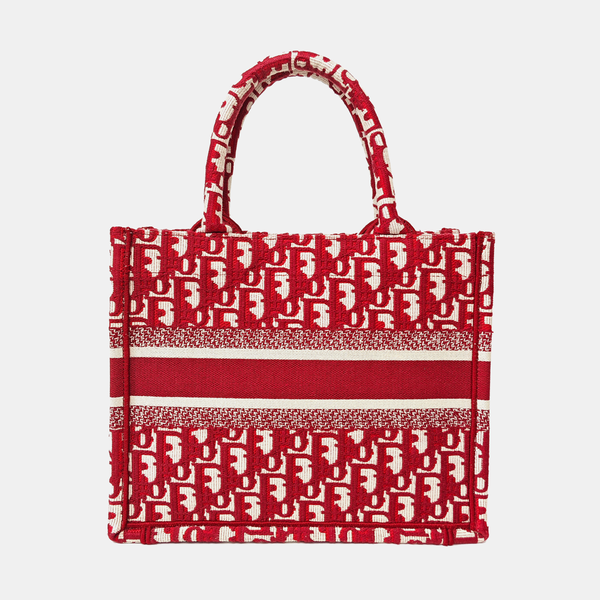 Book Tote Small Oblique Canvas Red