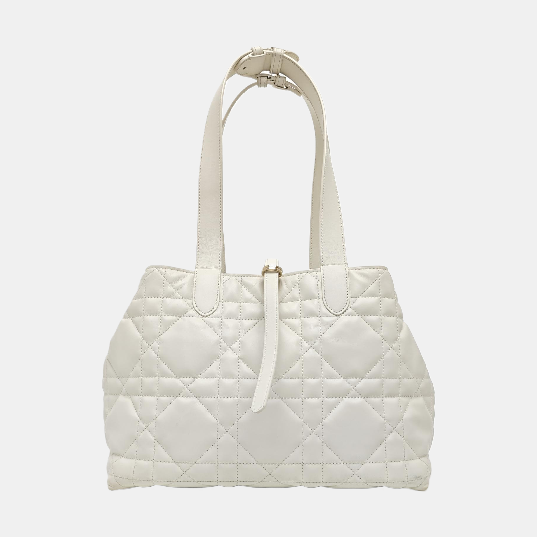 Toujours Medium Cannage Calfskin White