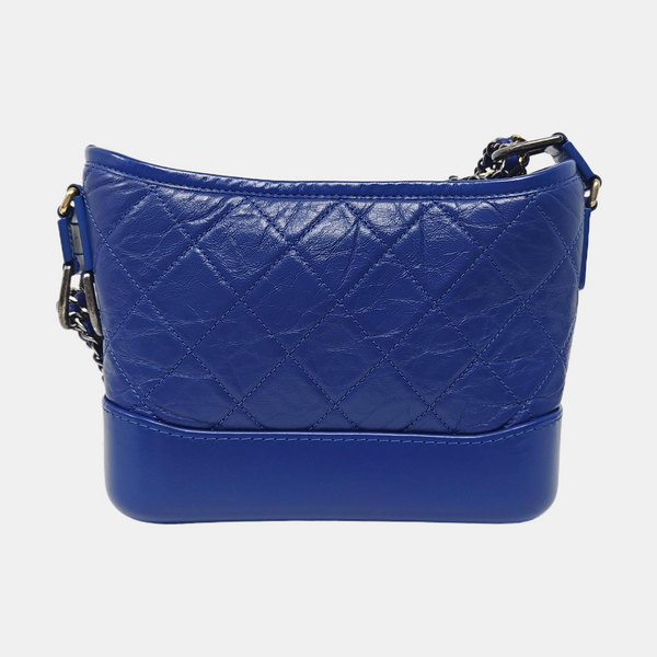 Authenticated pre-owned  GABRIELLE Small Quilted Calfskin Blue - Shoulder Bag at Looply